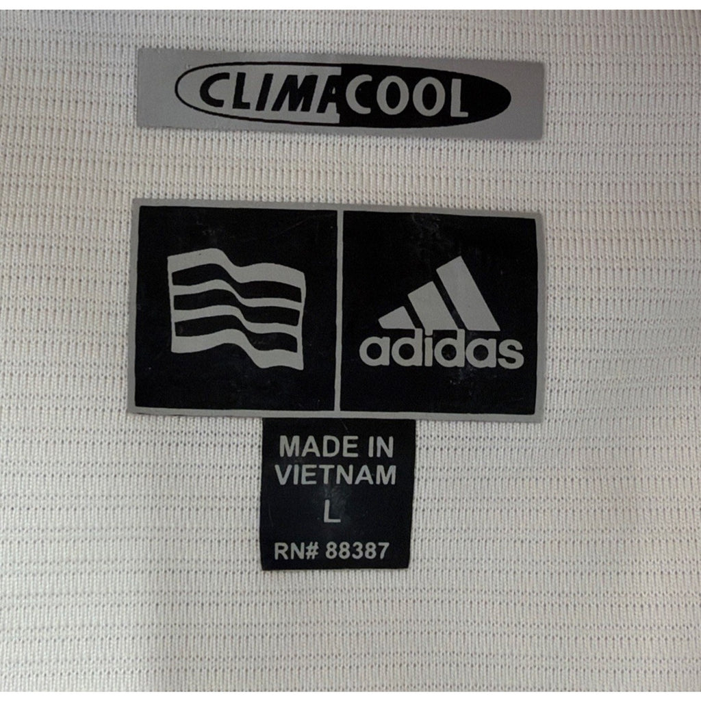 Adidas ClimaCool Cream Black Golf Short Sleeve Polo Shirt Size 1/4 zip L NEW