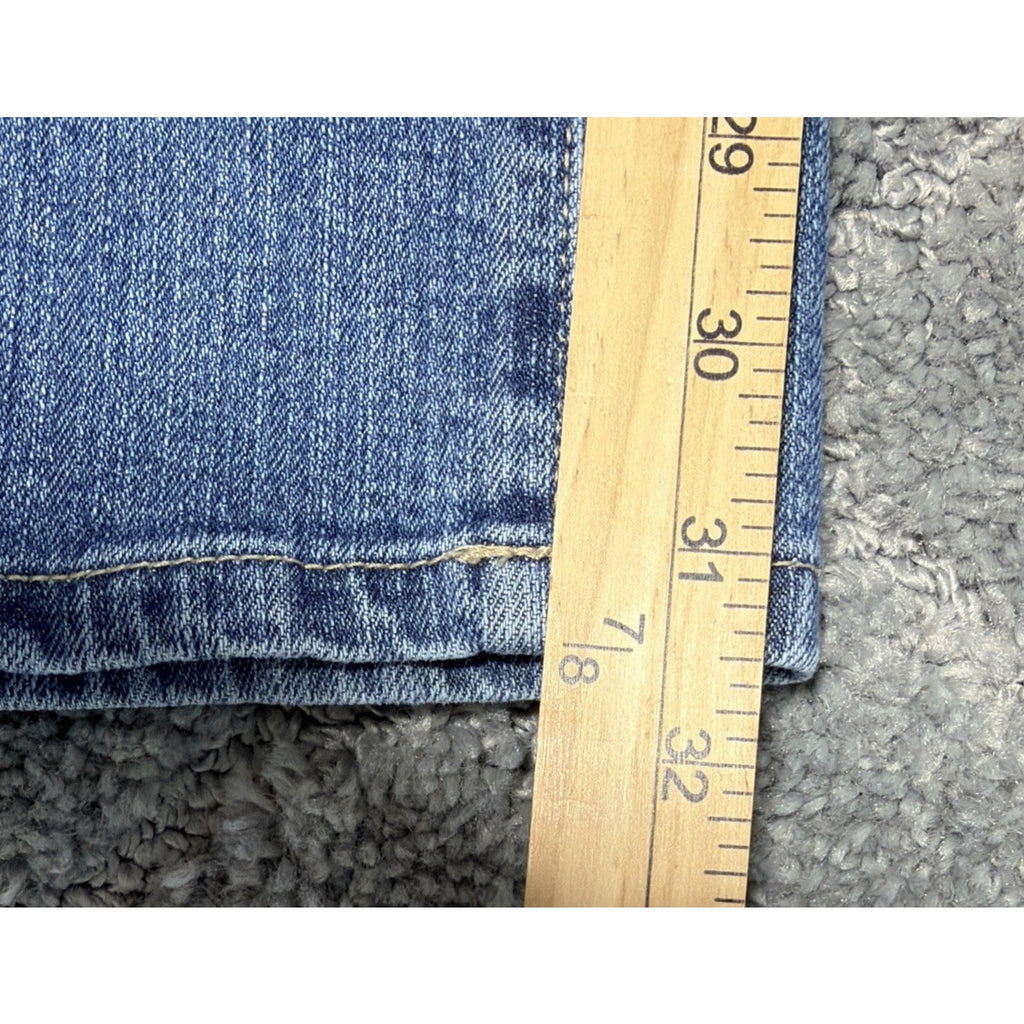 Chico's Additions Jeans Womens Mid Rise Straight Embellished Pocket 29x32