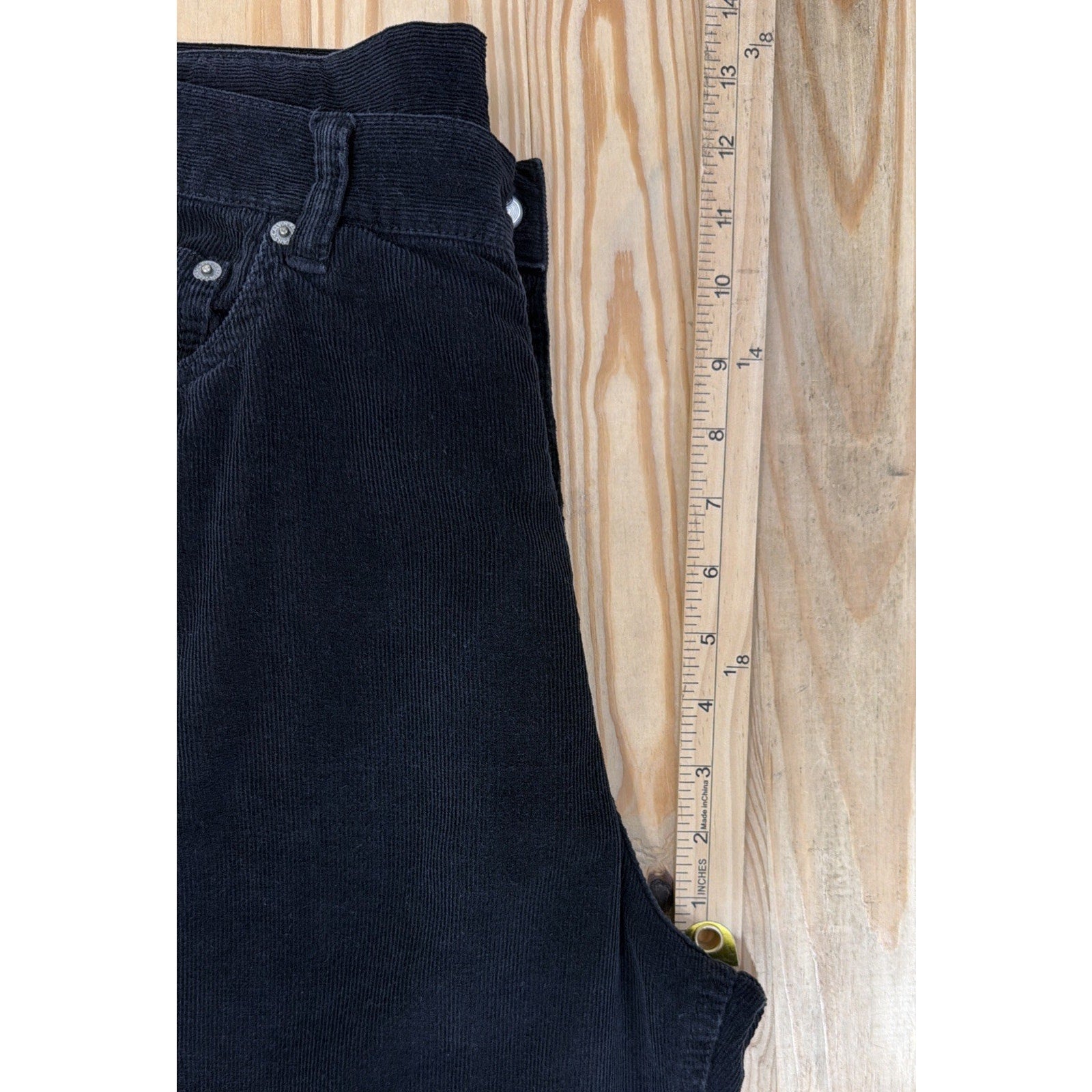 Vintage Calvin Klein Jeans Black Corduroy Pants Women's Size 12 Tapered Straight