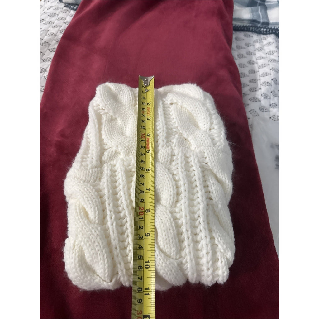 Women’s Ivory Cable Knit Infinity Scarf Chunky Cozy Winter Cowl Neck Warmer