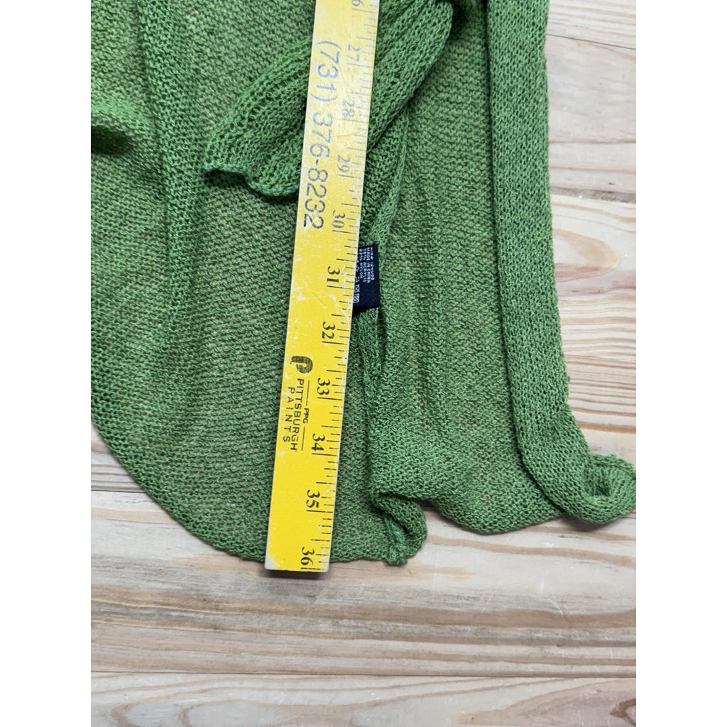 MECHANT Open Knotted Shawl Sweater Green Boho Hippie Women’s Size Small