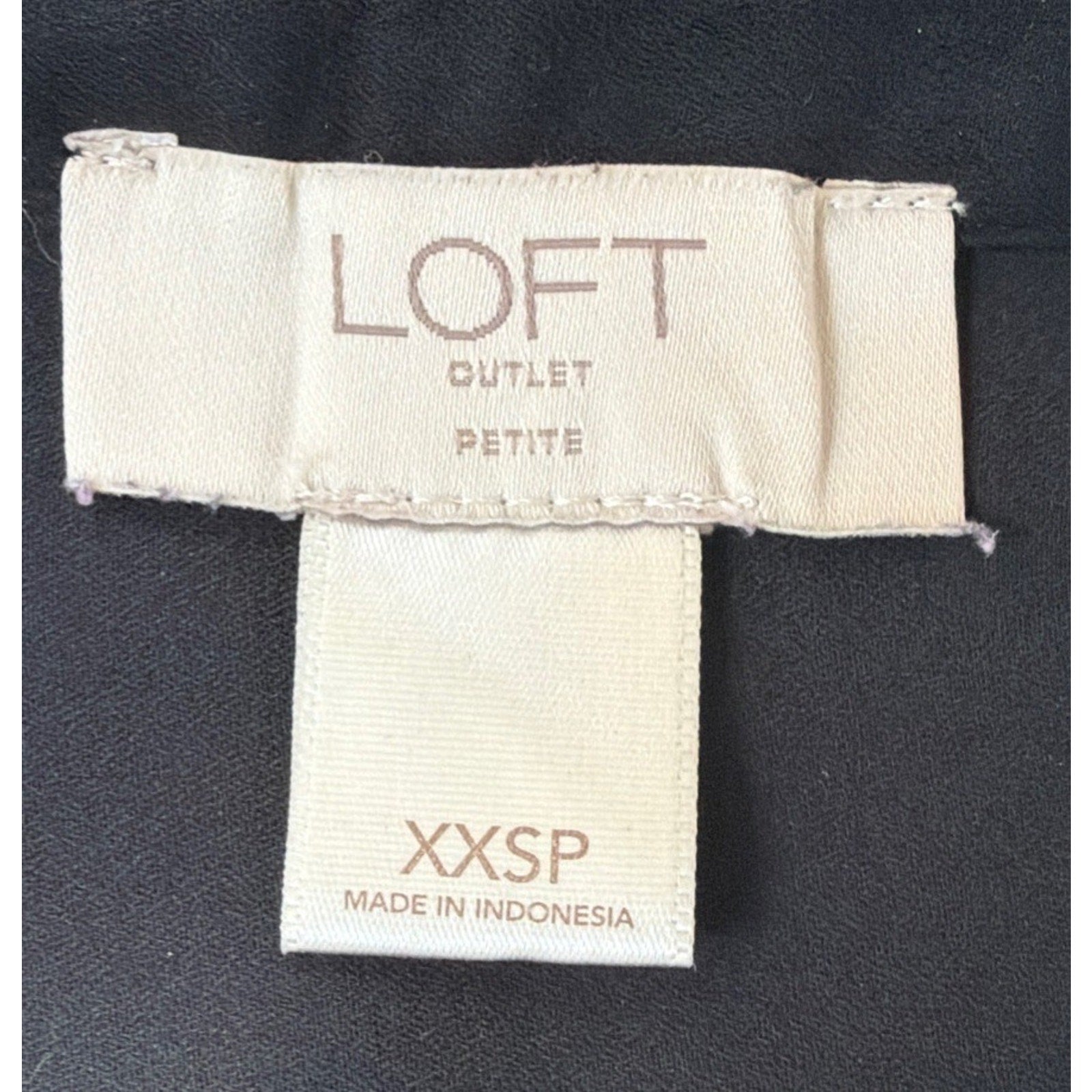 LOFT Outlet Petite XXSP Black White Floral Blouse 3/4 Sleeve Lightweight Boho