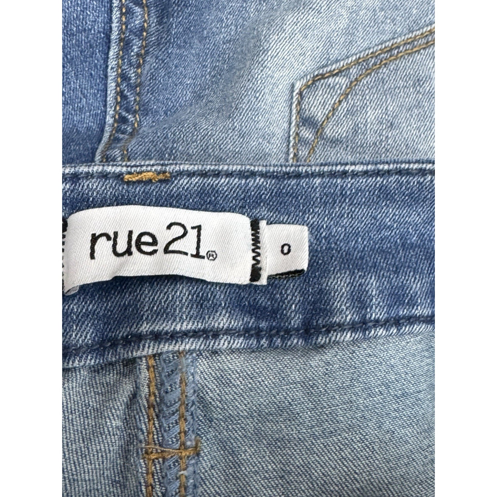 Rue 21 CURVYHIGH-RISEROLL CUFF SHORTIE Juniors Size 0 (waist 26")