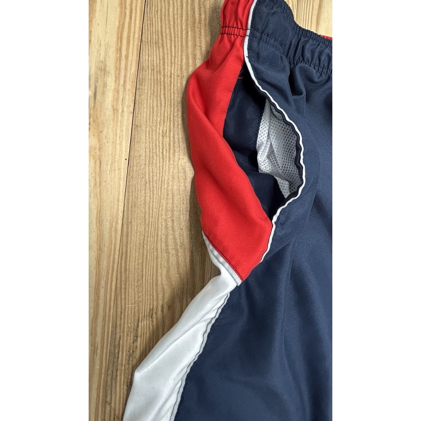 Vintage OP Ocean Pacific swim trunks board shorts size 3XL 48-50Blue Red w/Liner