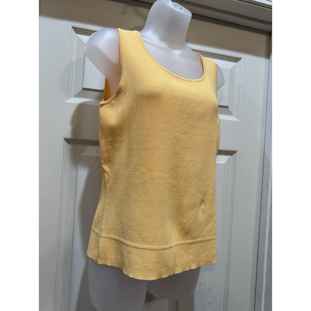Talbots Tank Top Yellow Cotton Rayon Blend Women's M Sleeveless Shell