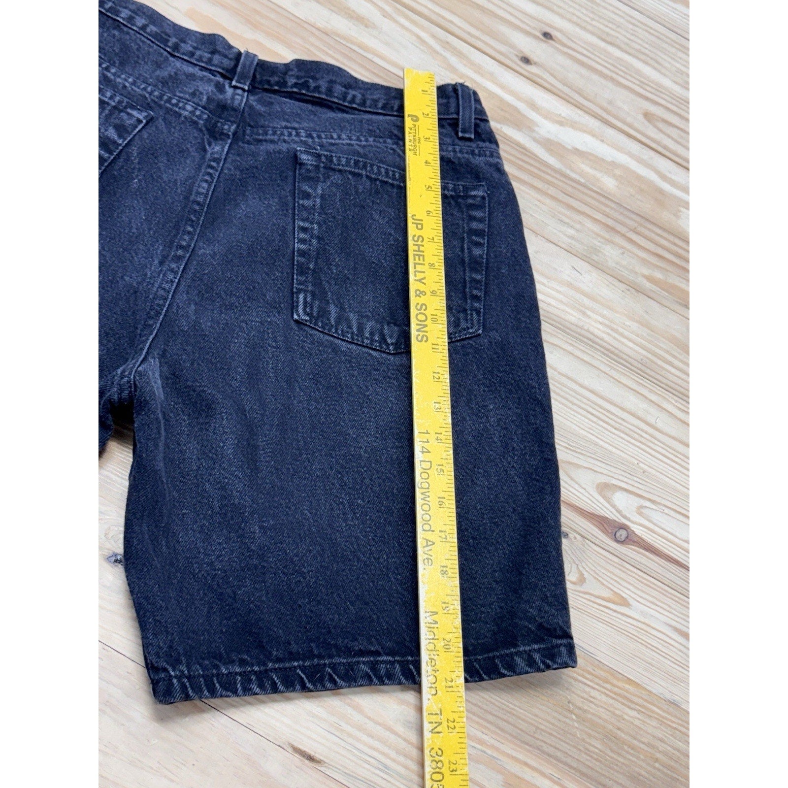 Cherokee Black Vintage Denim Shorts 8” Inseam 100% Cotton Men’s Size 38
