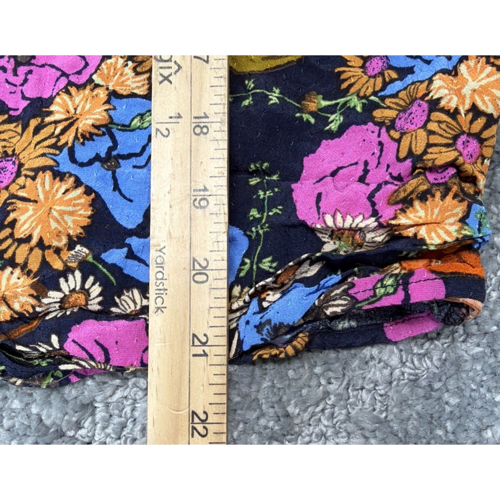 FRNCH Paris Blue Floral Size M Women's Top Button Up Long Sleeve Blouse