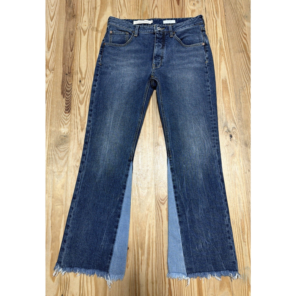 Anthropologie Jeans 27 Womens Pilcro Two Toned Crop Flare Leg Measure 31x28