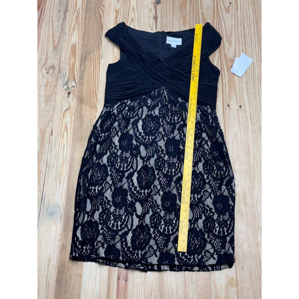 David's Bridal Sleeveless Black Lace Beaded Dress Size 16