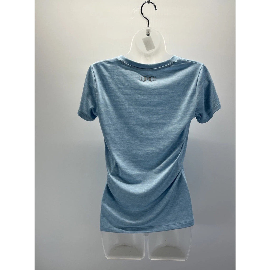 Under Armour Short-Sleeve V Neck T-Shirt, Blue /Metallic Silver, XS