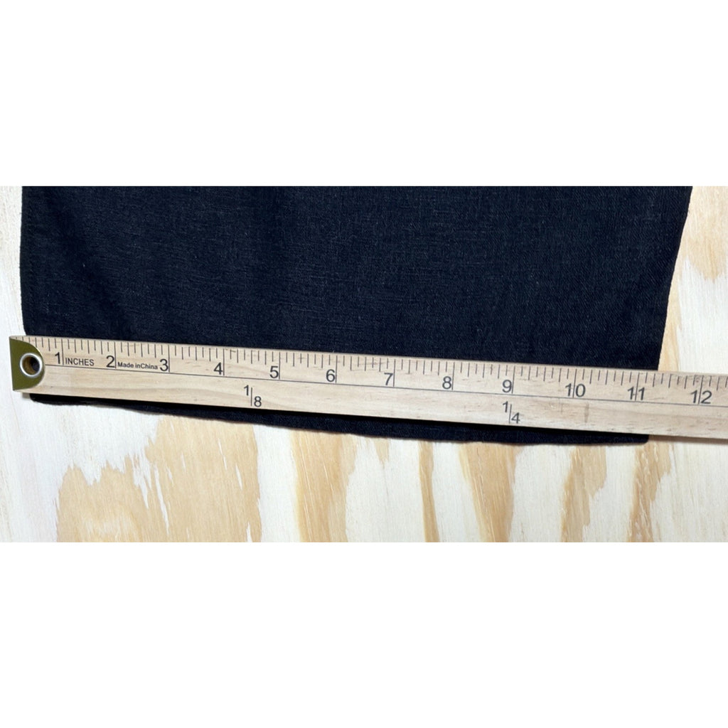 Gap size Large linen blend wide leg high elastic waist pants Black beach coastal