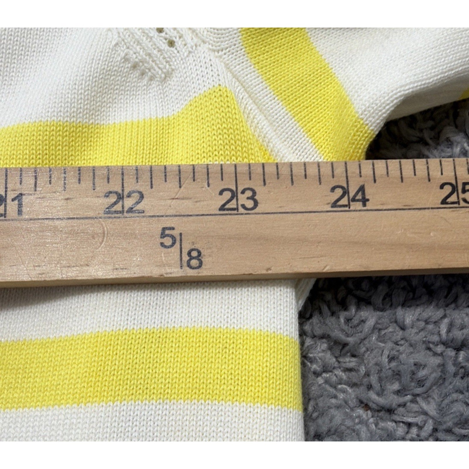 Talbots cardigan sweater womens Plus 2X Striped V-Neck yellow white preppy NWT