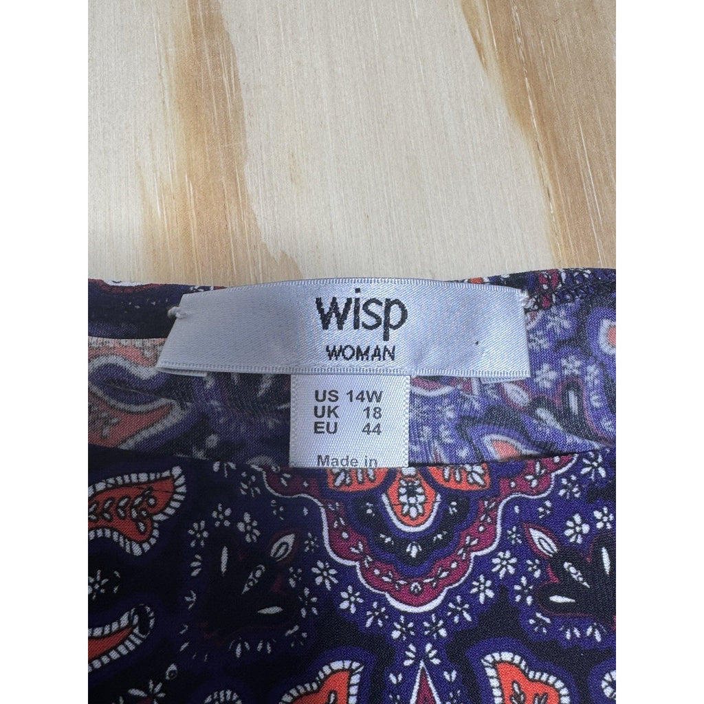 Wisp Women's 14W Dress Boho Mandalas Stretchy Black Orange Festival Purple NWT