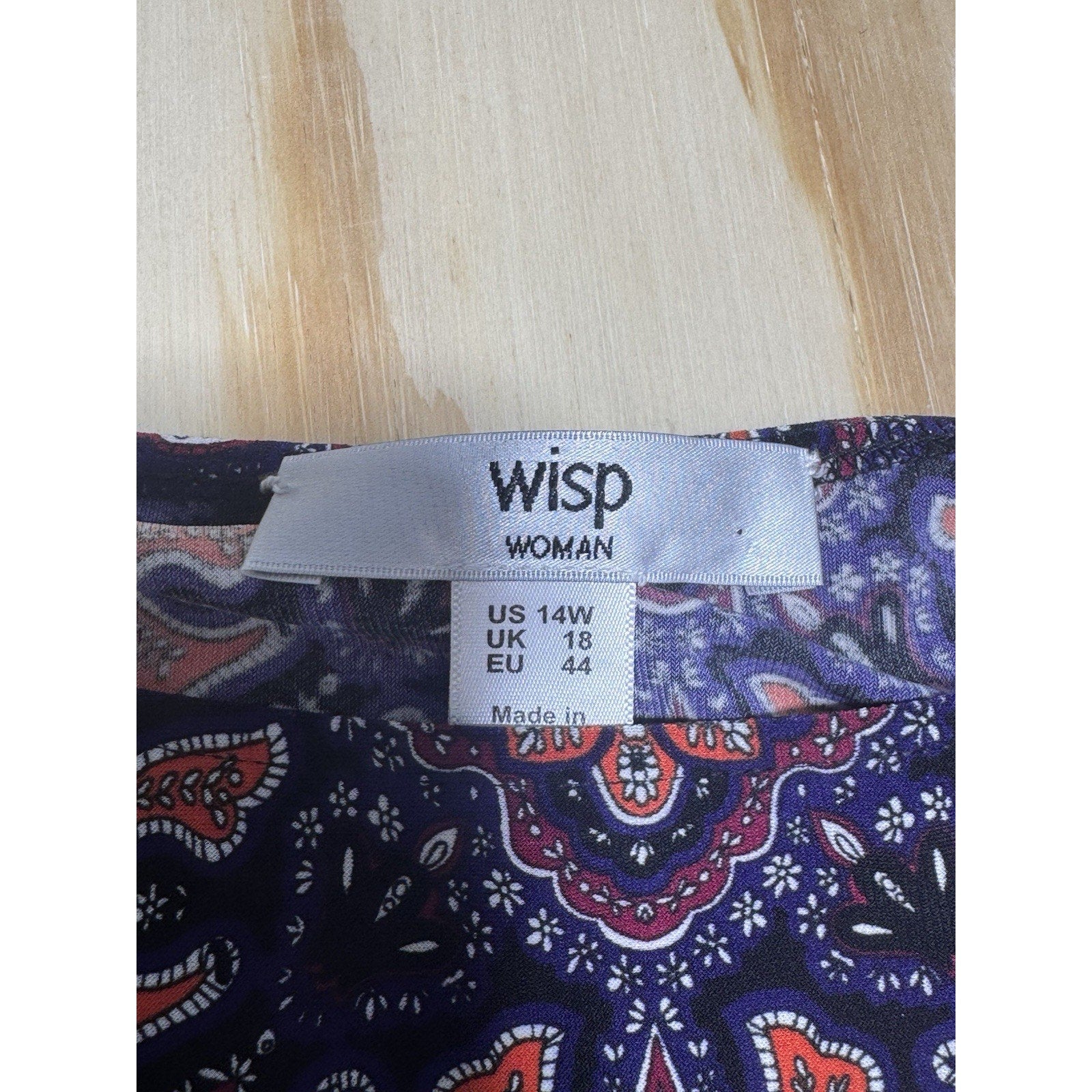 Wisp Women's 14W Dress Boho Mandalas Stretchy Black Orange Festival Purple NWT