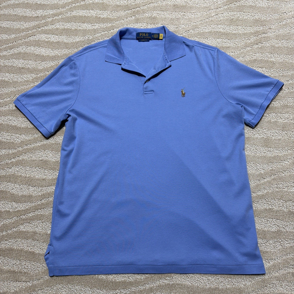 Polo Ralph Lauren Men's Blue Classic-Fit Short Sleeve Pony Logo Shirt Size M