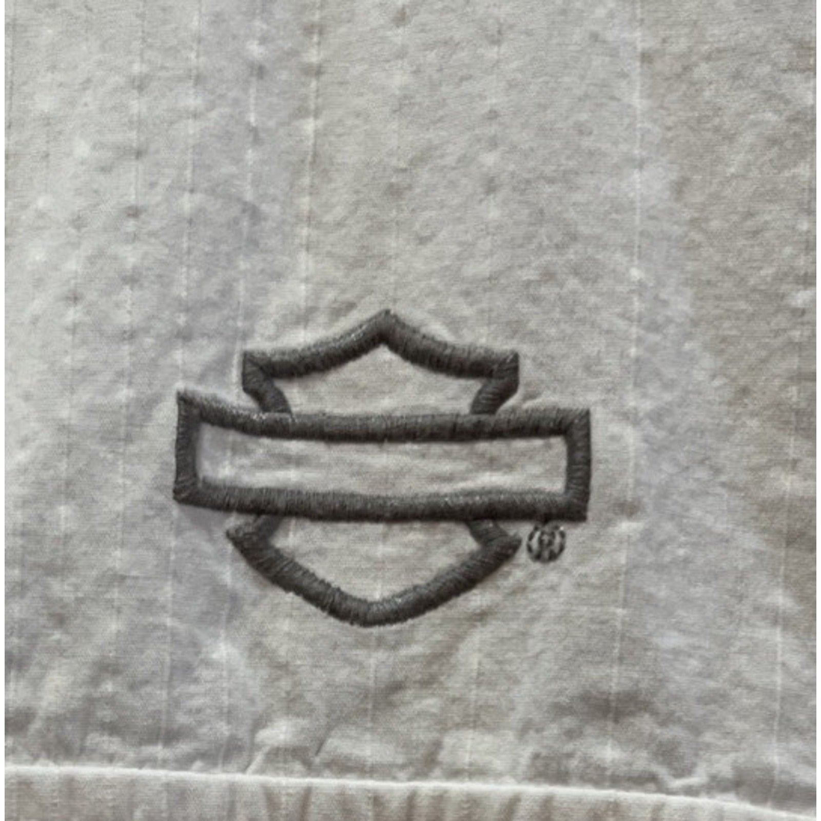 Harley Davidson Men’s White Denim Longsleeve Button Up Bar And Shield Logo XL