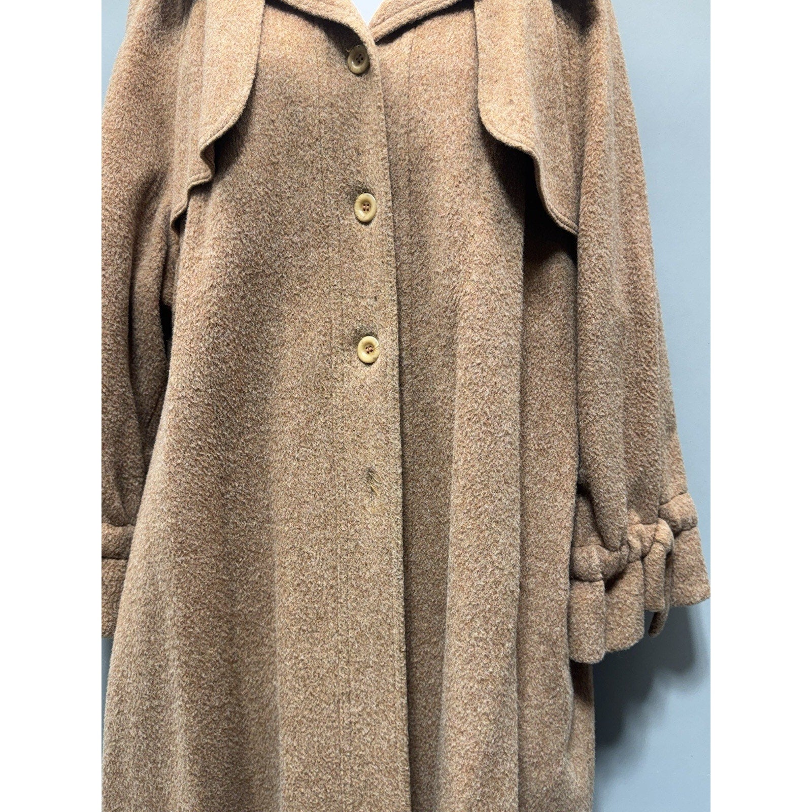 Vintage Kahn’s Boulder CO Wool Coat Womens Long Brown Oversized Boho Coat M/L