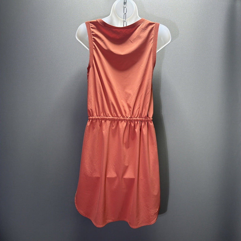Athleta Dress XSP Coral Sleeveless Drawstring Waist High Low Hem Stretch