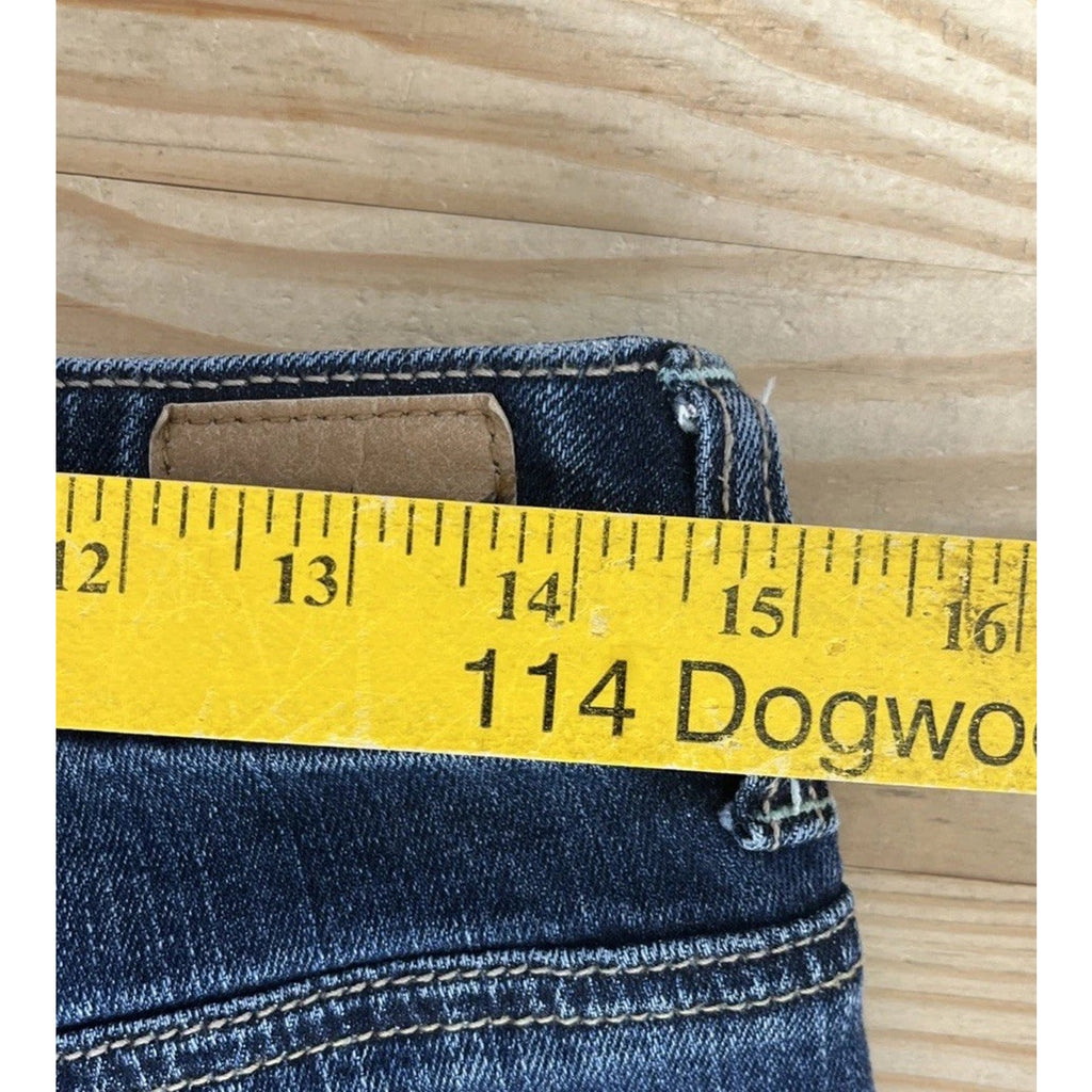 American Eagle Tomgirl Button Fly Dark Dreams Stretch Jeans 2 Blue