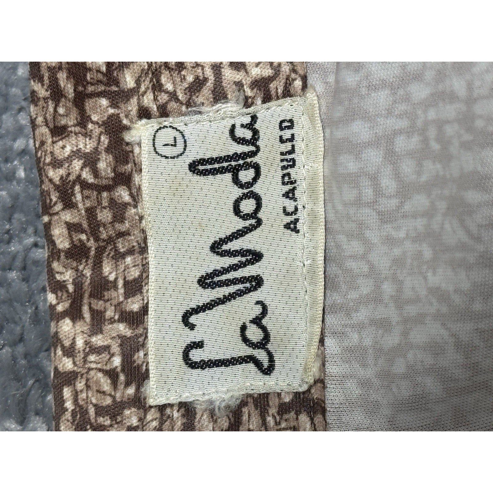 Vintage La Moda Acapulco Men's Brown Cream Short Sleeve Island Shirt Large