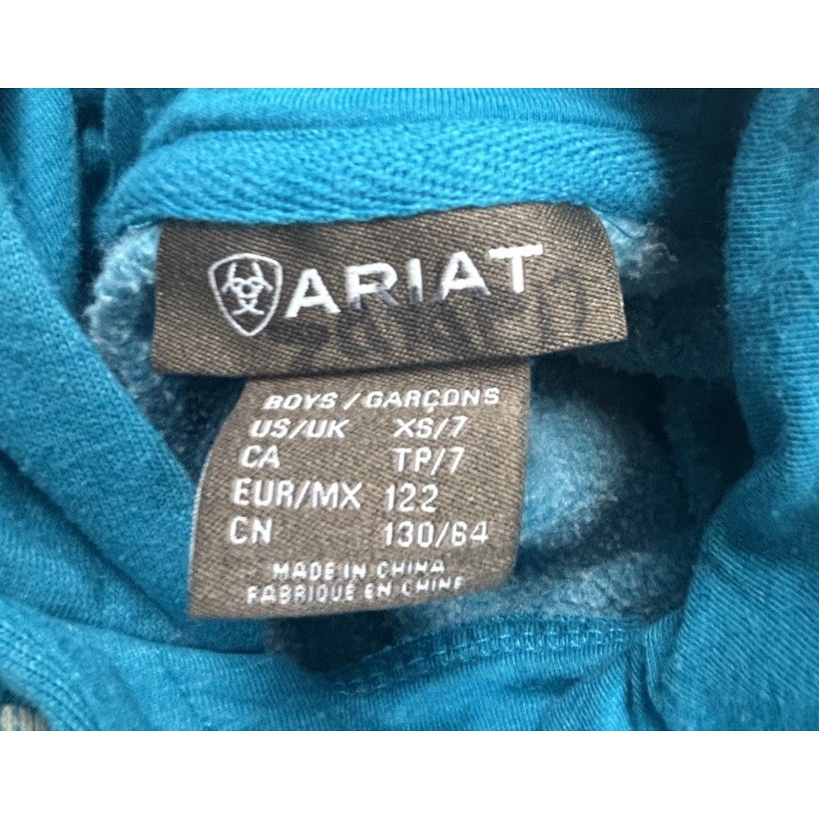 Ariat Boys Green Long Sleeve Pullover Hoodie Workwear Farmcore XSmall Chest Logo