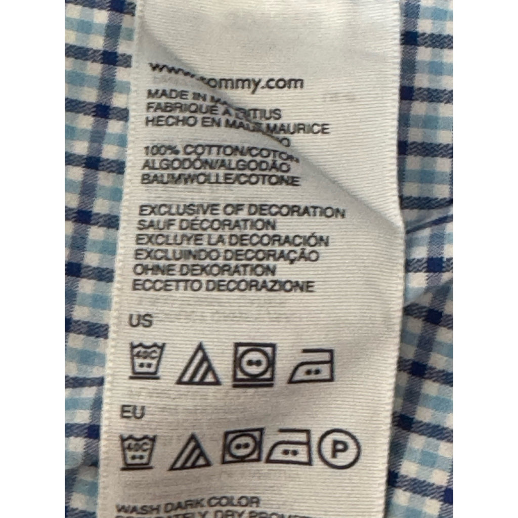 Tommy Hilfiger Men's Button Dress Shirt Regular Fit Long Sleeve Blue Medium