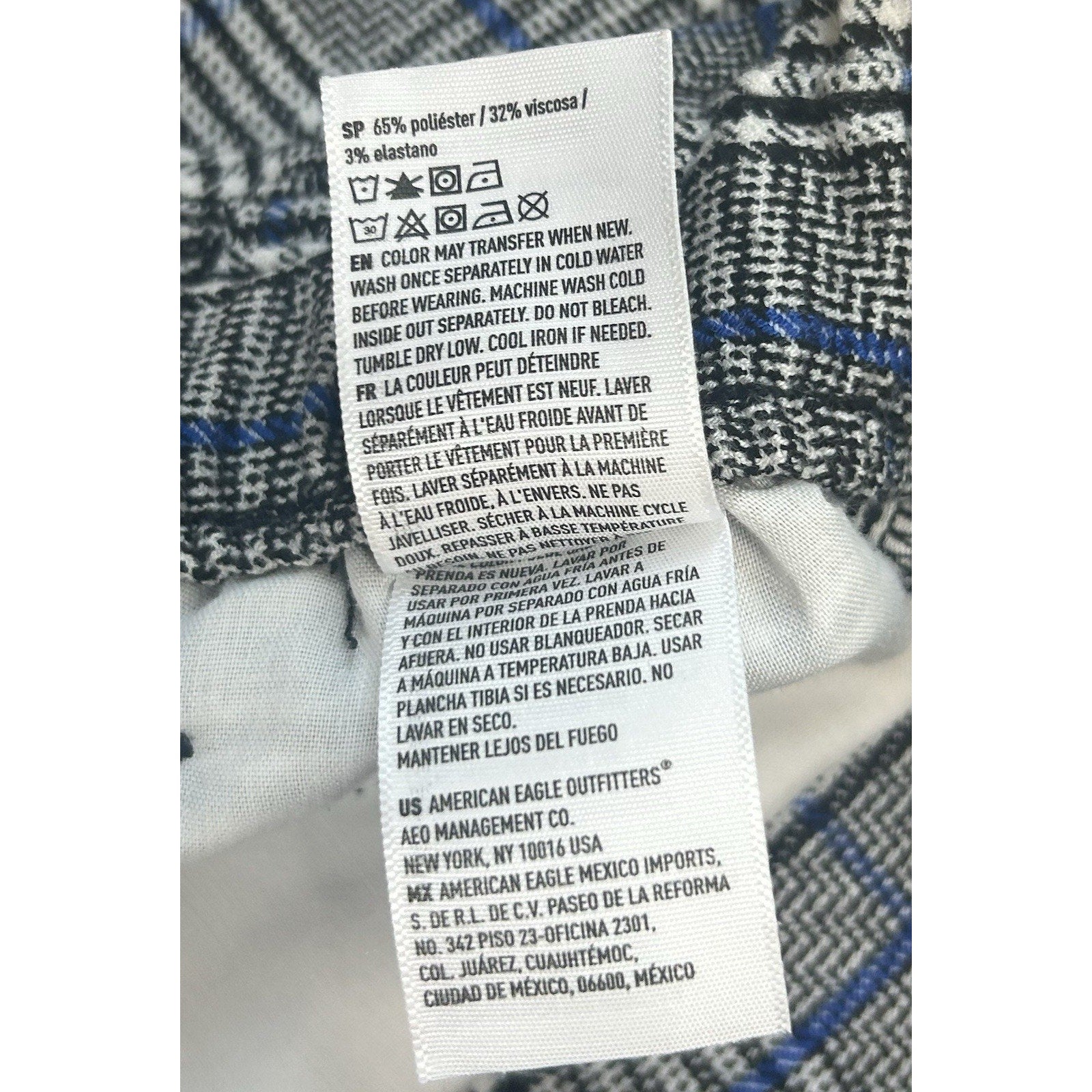 American Eagle High Rise Shorts Womens Size 4 Houndstooth Plaid Black White Blue