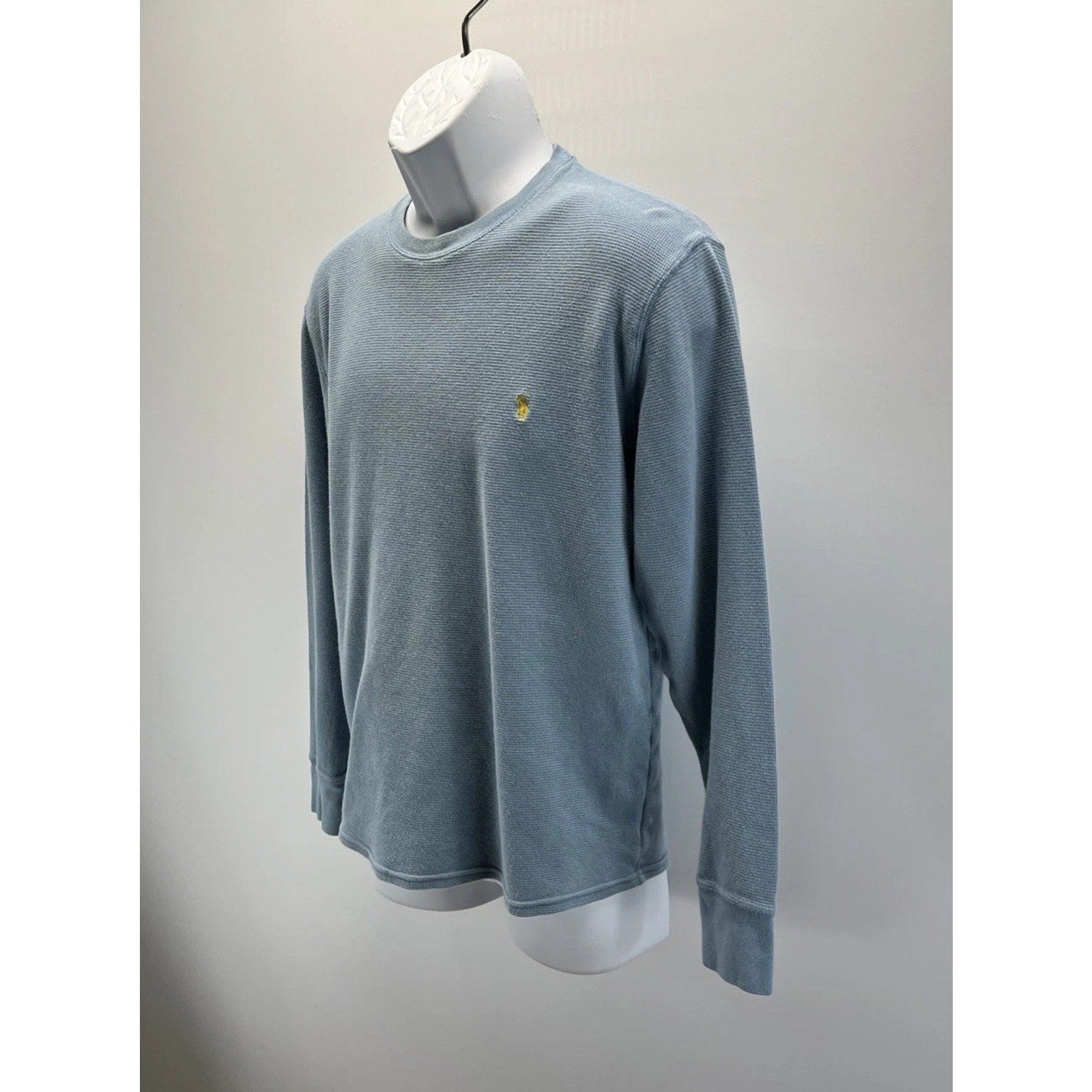 Polo Ralph Lauren Sweater Men Large Waffle Blue Sleepwear Pajama Outdoors Cotton