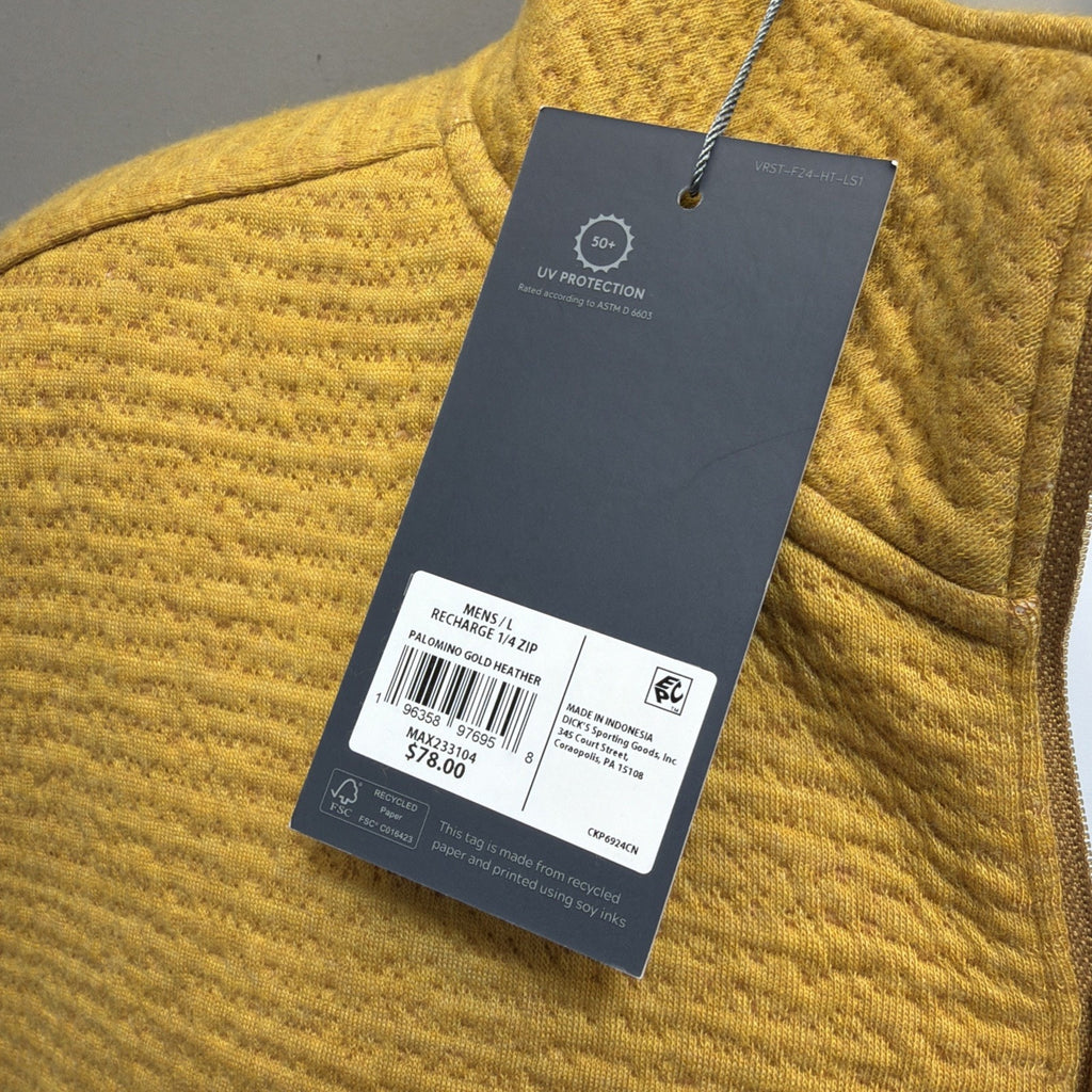 New VRST Recharge Pebble 1/4-Zip, featuring ultra-soft textured fabric UPf 50 L