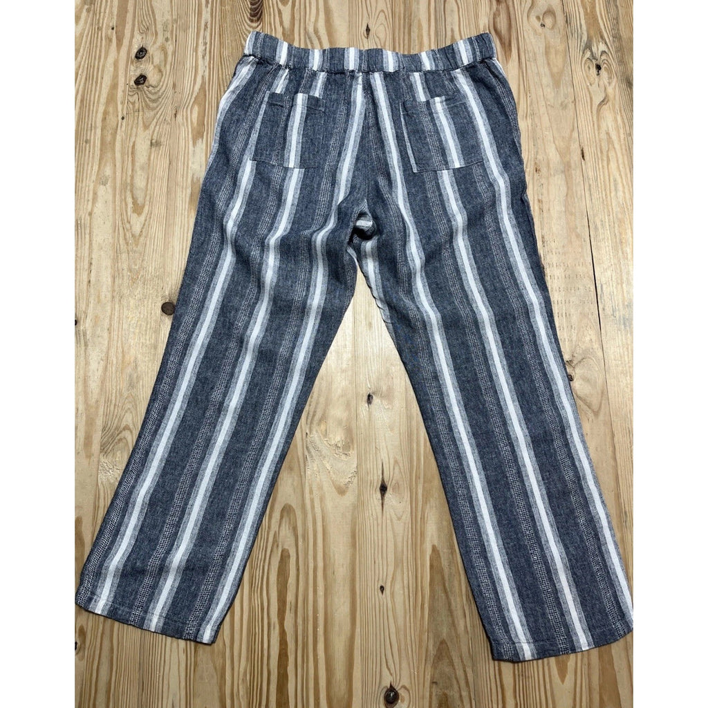 For Cynthia Pants Women PXL Pastel Striped Linen Blend Stretchy