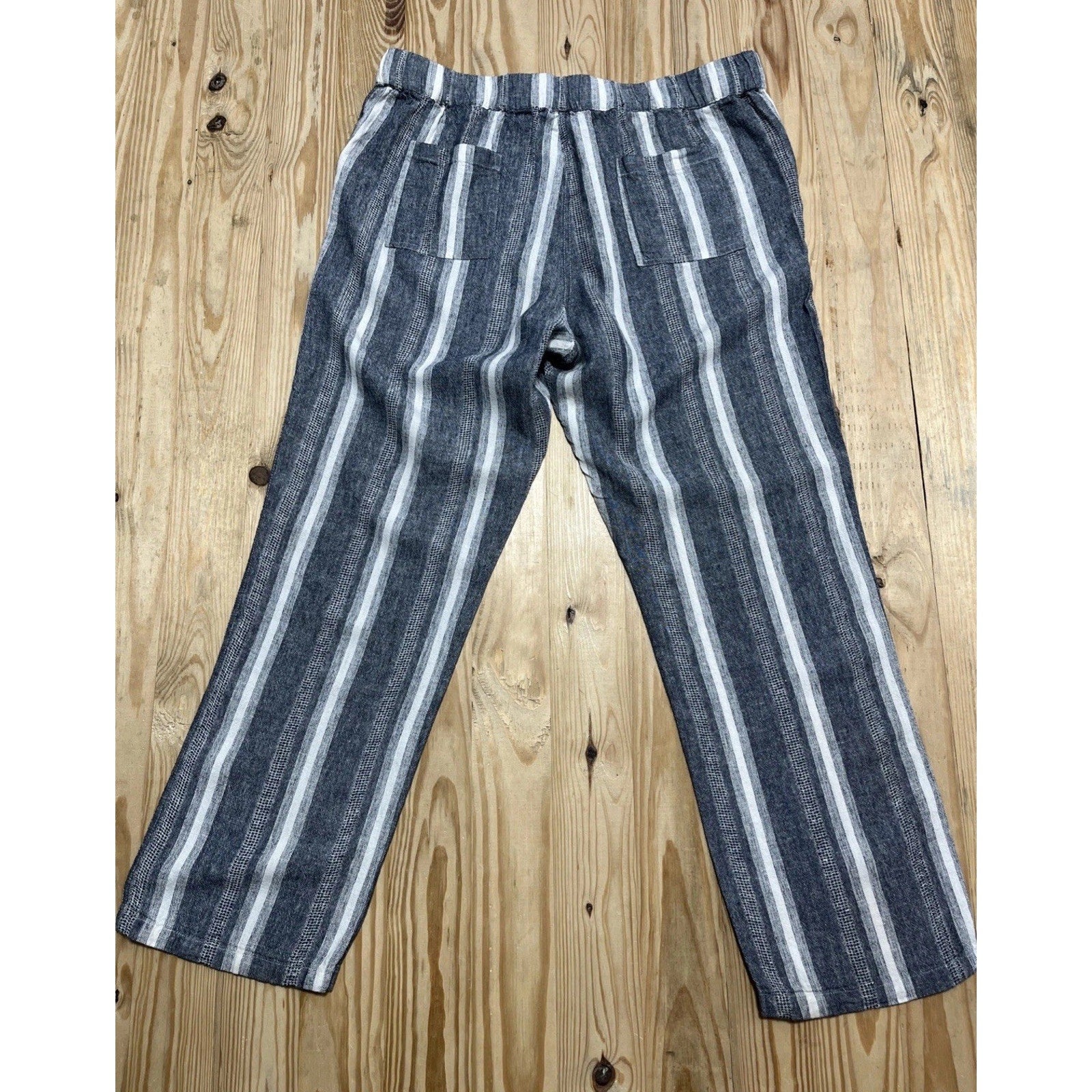 For Cynthia Pants Women PXL Pastel Striped Linen Blend Stretchy