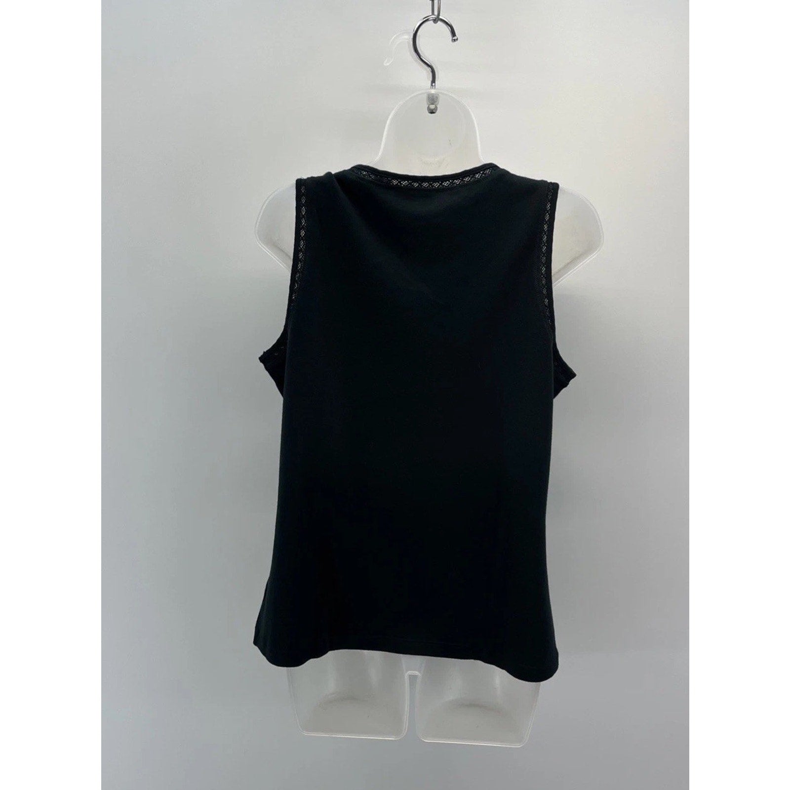 Women’s Black Size L Croft & Barrow Crochet Accent Stretch Sleeveless Tank Top