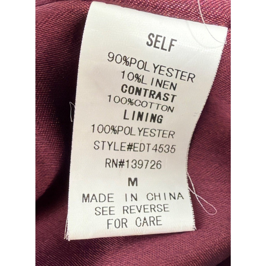 Honey Punch Quilted Linen Blend Red White Stripe Zip Front Lined Vest Medium