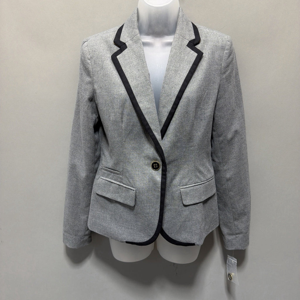 MERONA Blazer 6 Womens Gray Single Button Wool Blend NWT