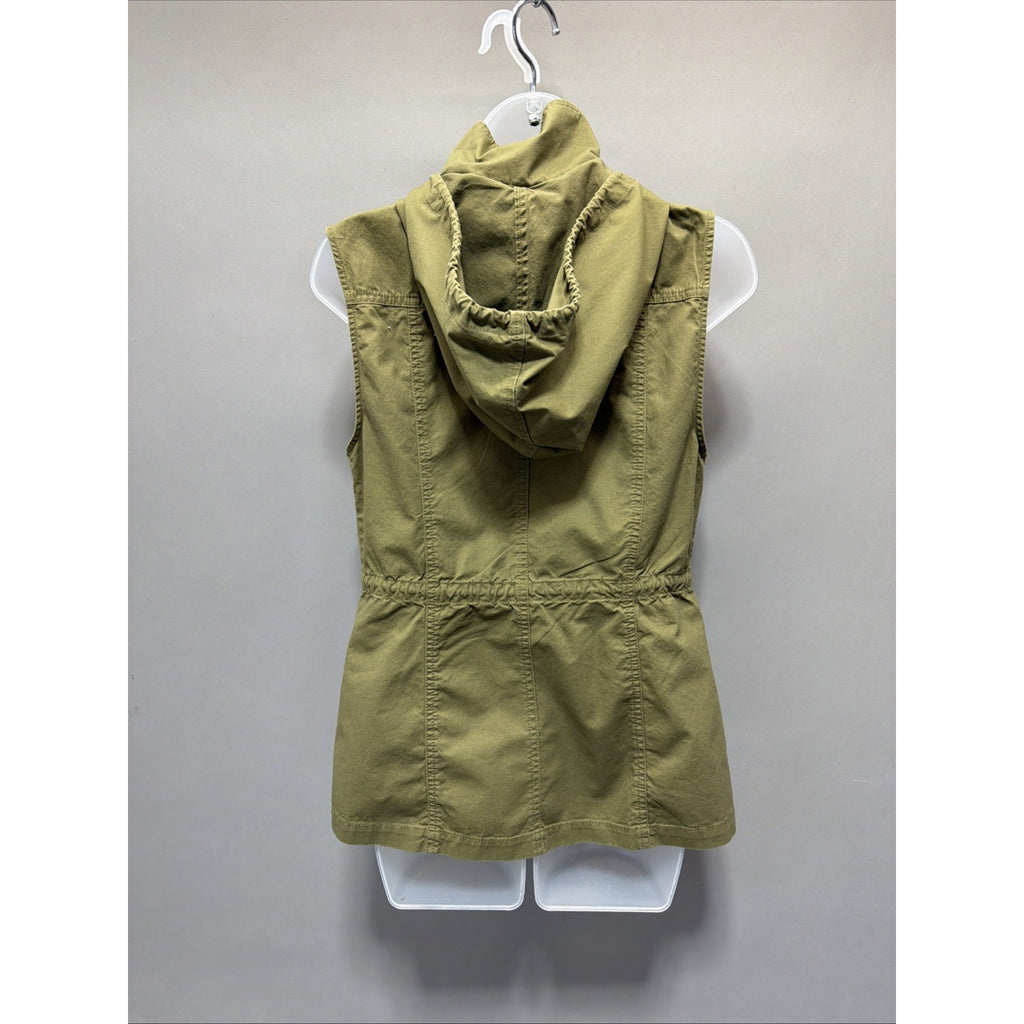 Love Tree Women's Army Green Hooded Utility Vest EUC - Size Medium