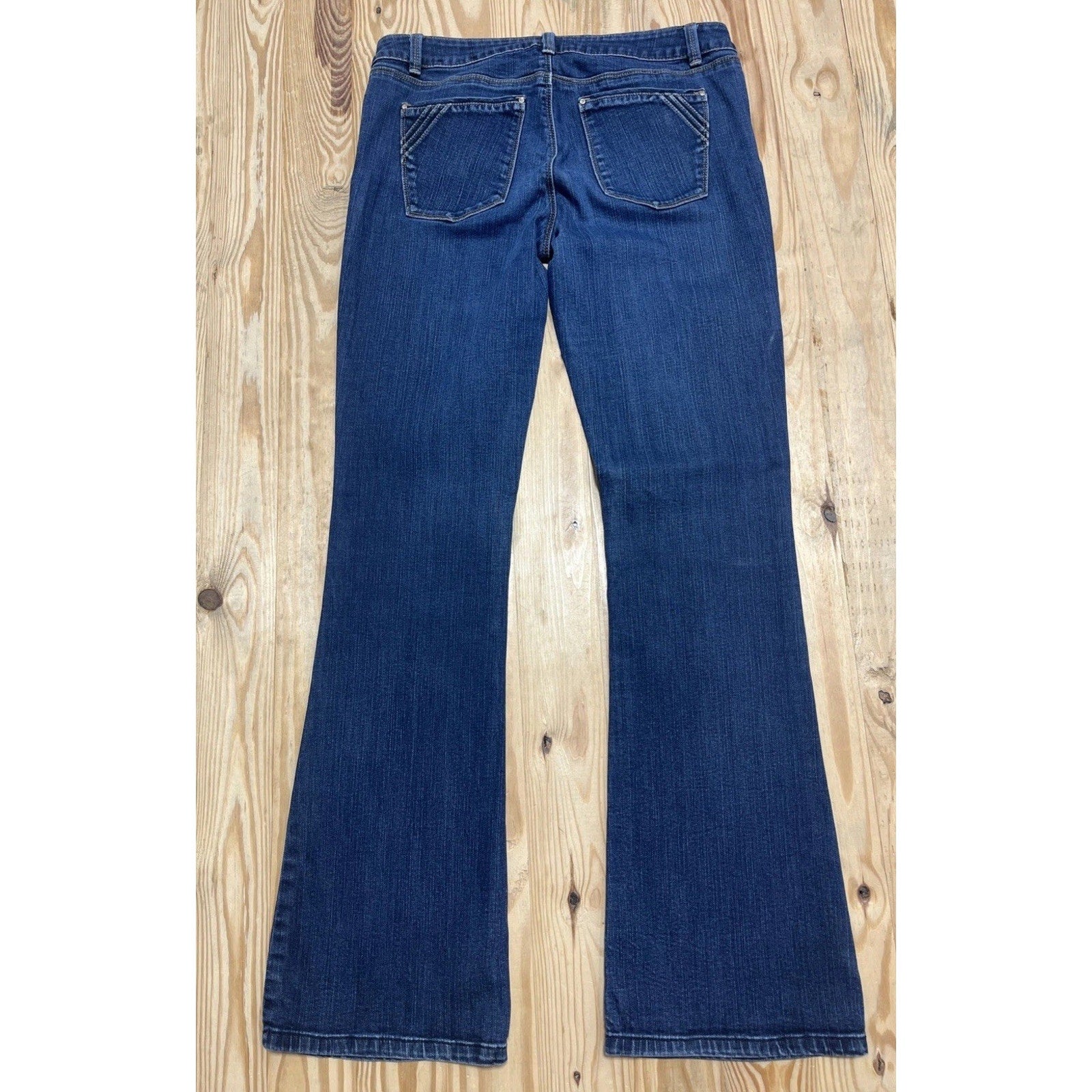 White House Black Market Denim Jeans 8R Women Blue Skinny Flare