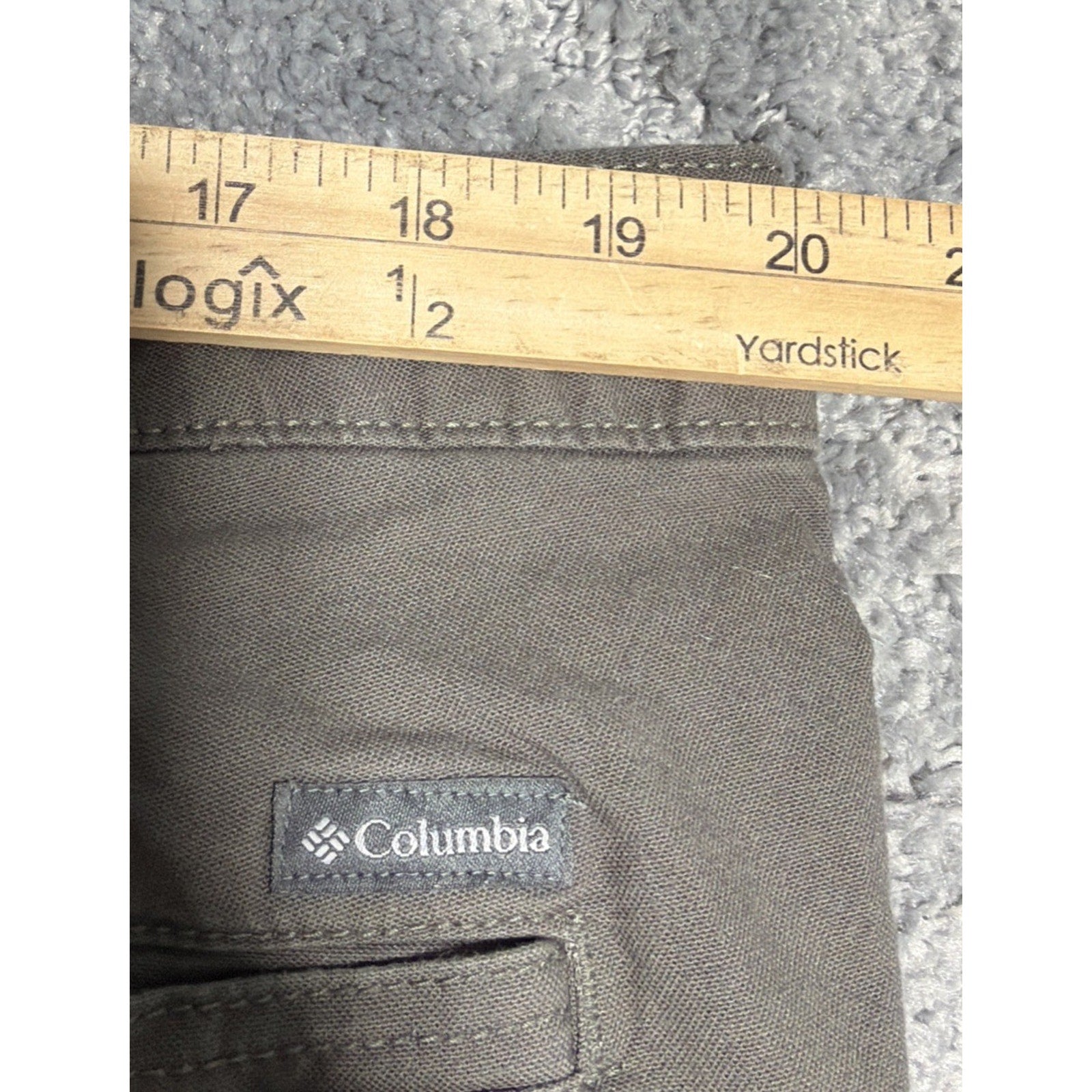 Columbia Pants Men’s 40/30 Regular Fit Cargo Green Cotton Stretch Flat Front