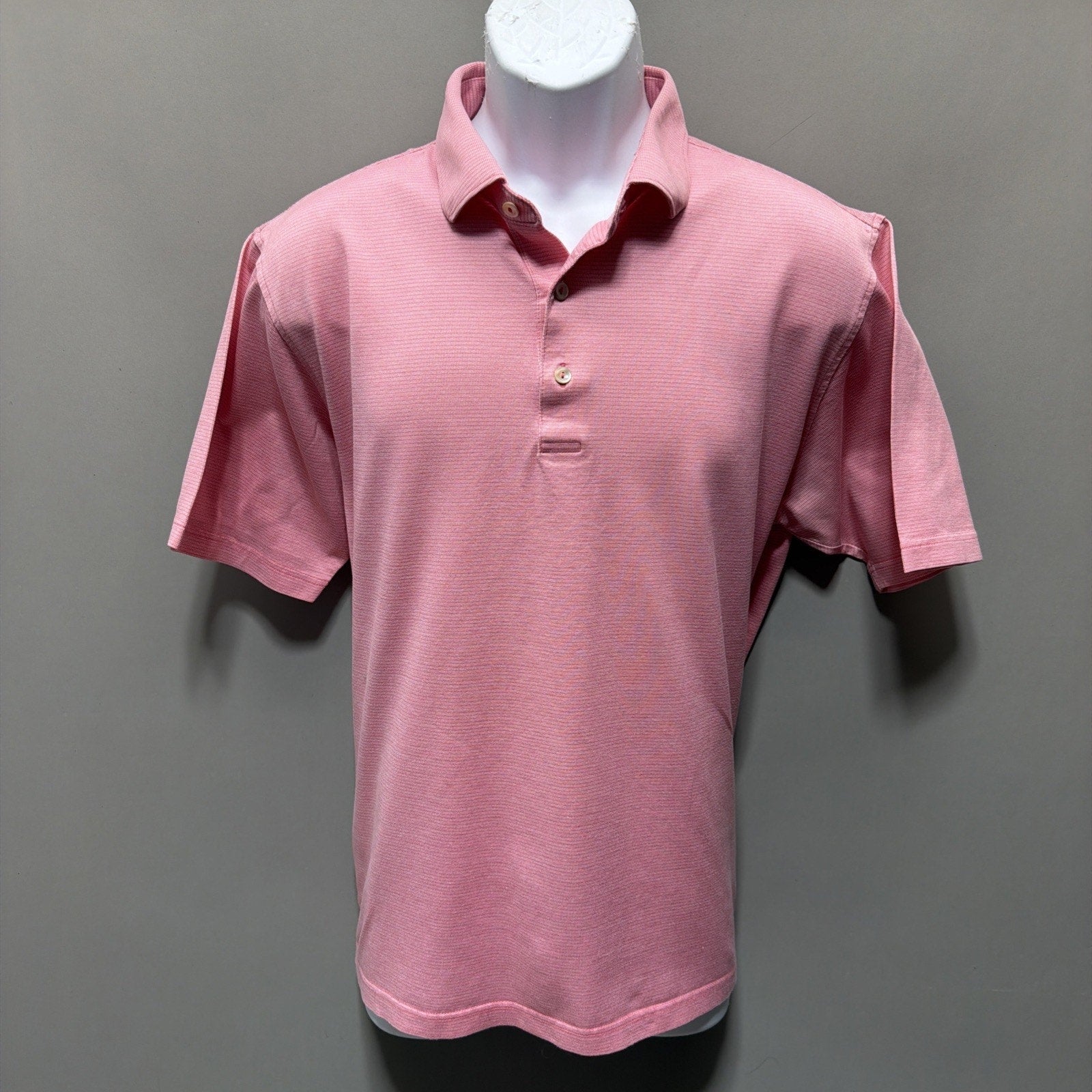 Peter Millar Polo Shirt Mens Large Light Pink Cotton Short Sleeve Casual Golf