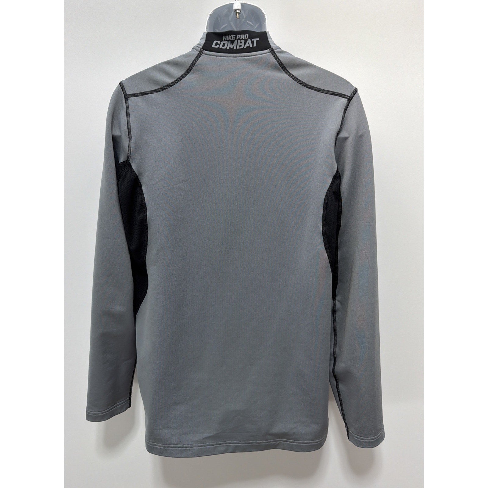 Nike Pro Combat Hyperwarm Dri-Fit Max Mens L 1/4 Zip Pullover Gray 543596-065