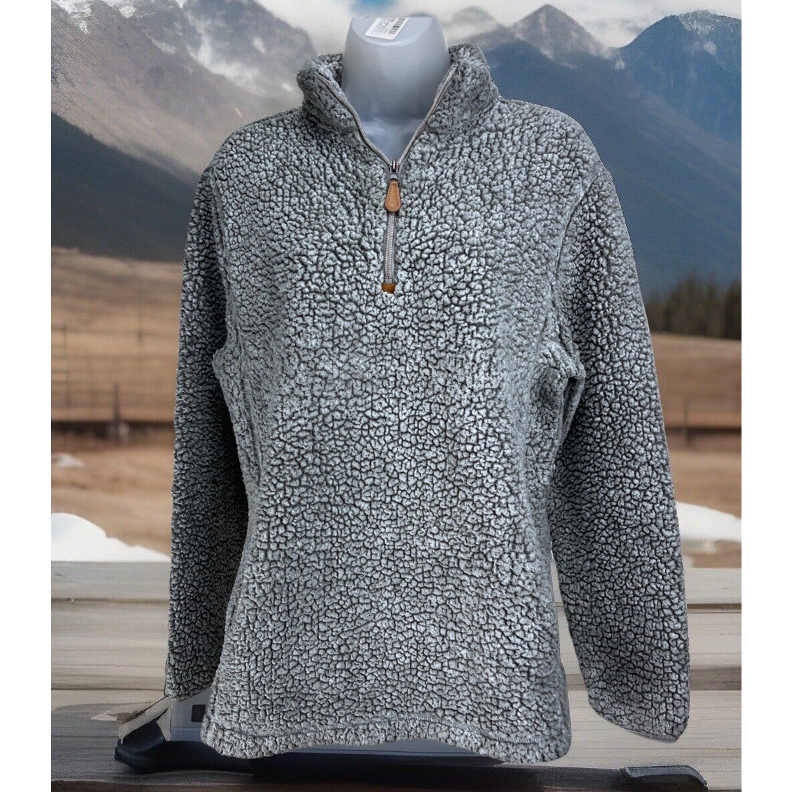 Katydid Gray Frosty Tipped Sherpa Pullover Size Medium