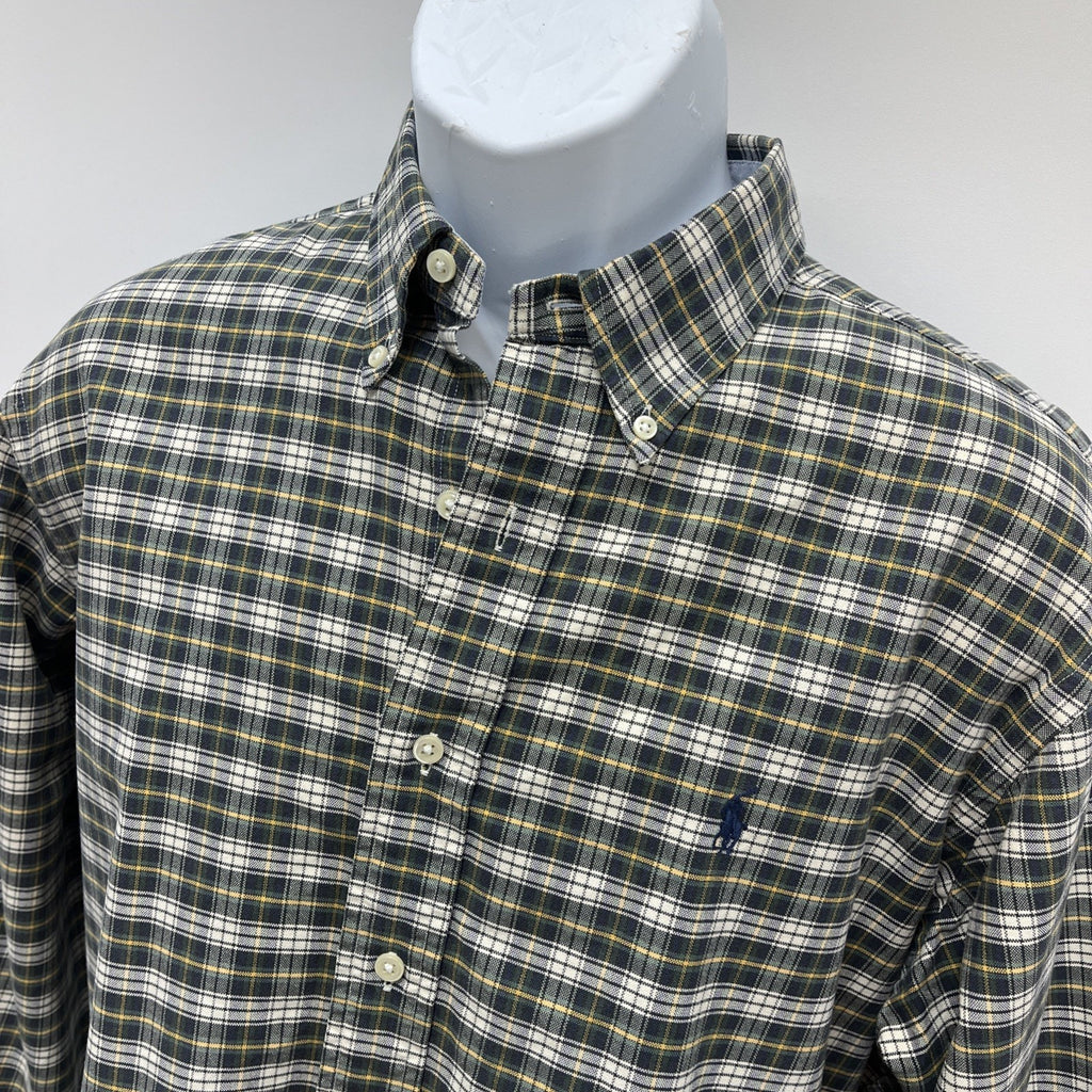 Polo Ralph Lauren Classic Fit Shirt Men L Plaid Pony Logo Long Sleeve Button