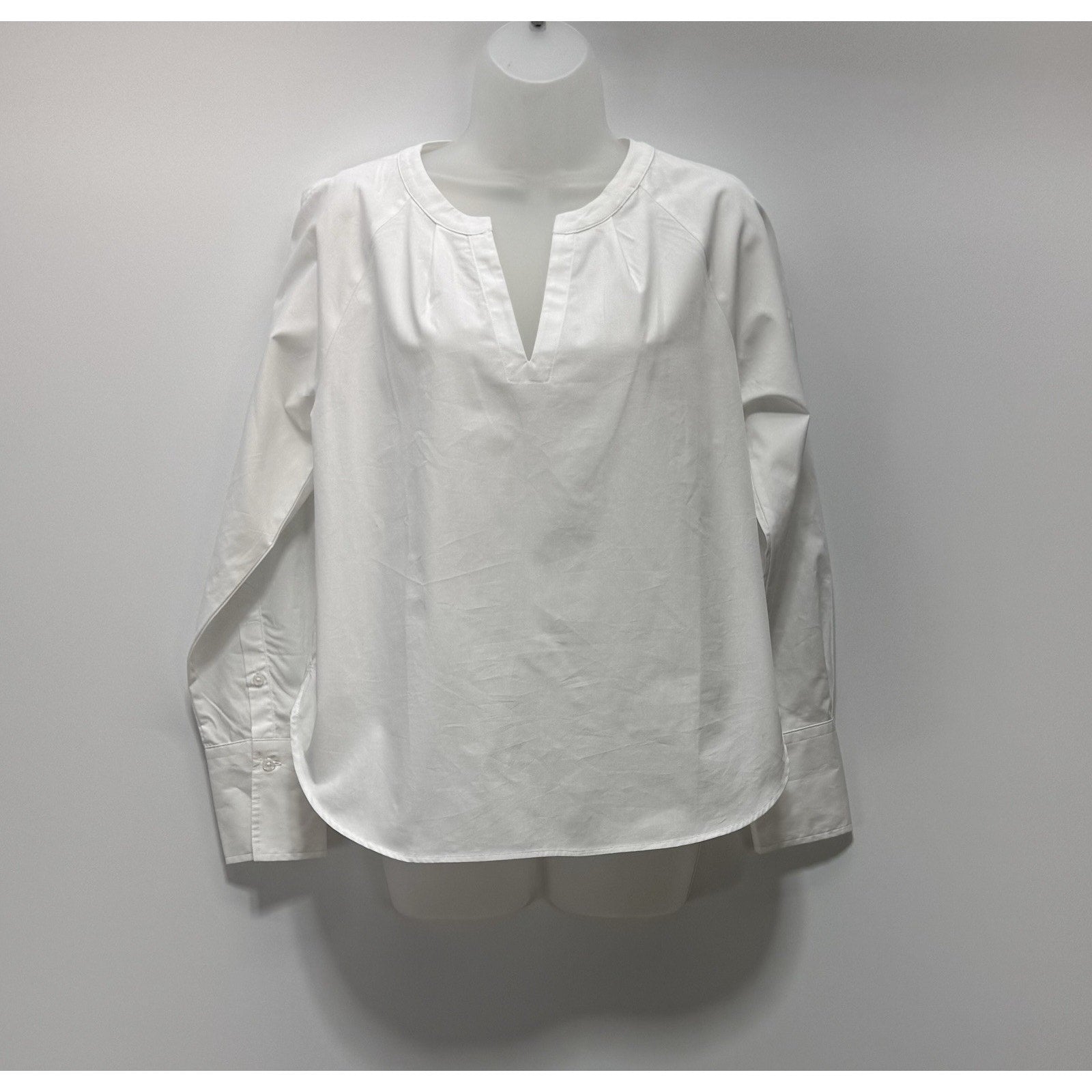 Banana Republic White Peasant Style Blouse Button Sleeve Women’s Size Small NWT