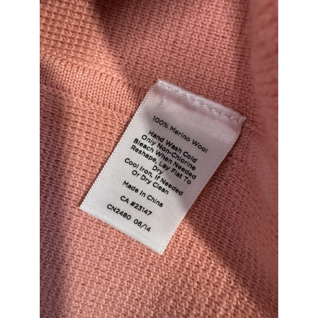 Talbots Sweater Jacket Orange Italian Merino Wool Women’s PM Button Up Coat
