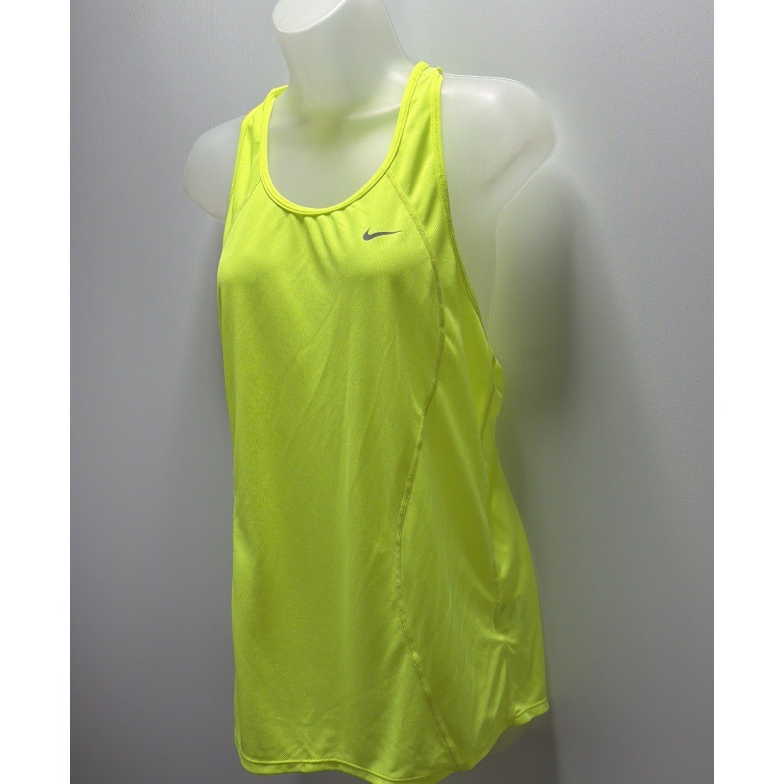 Nike Dry Fit Sport Tank Top Womens Large Florescent Sleeveless Logo Activewear