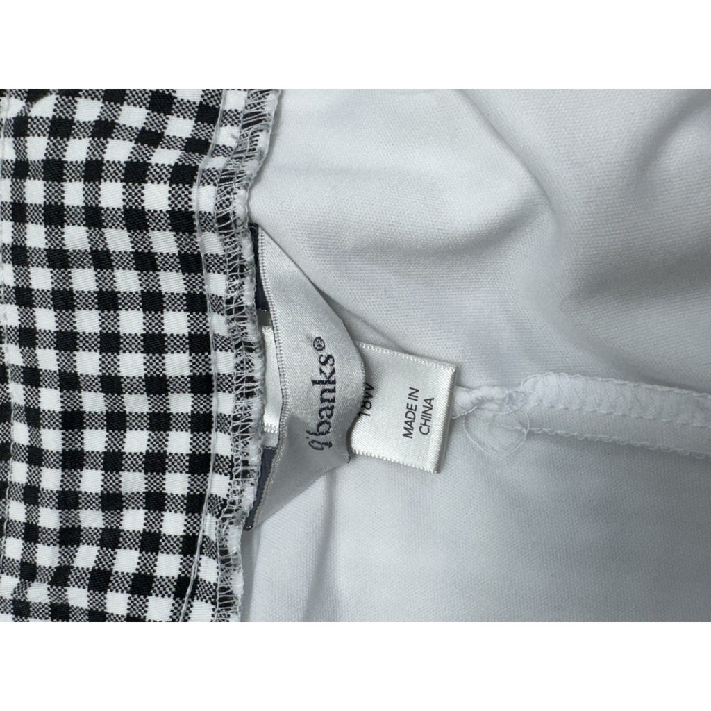 C J Banks Skort Black White Checks Women’s Size 18W Stretchy NWT