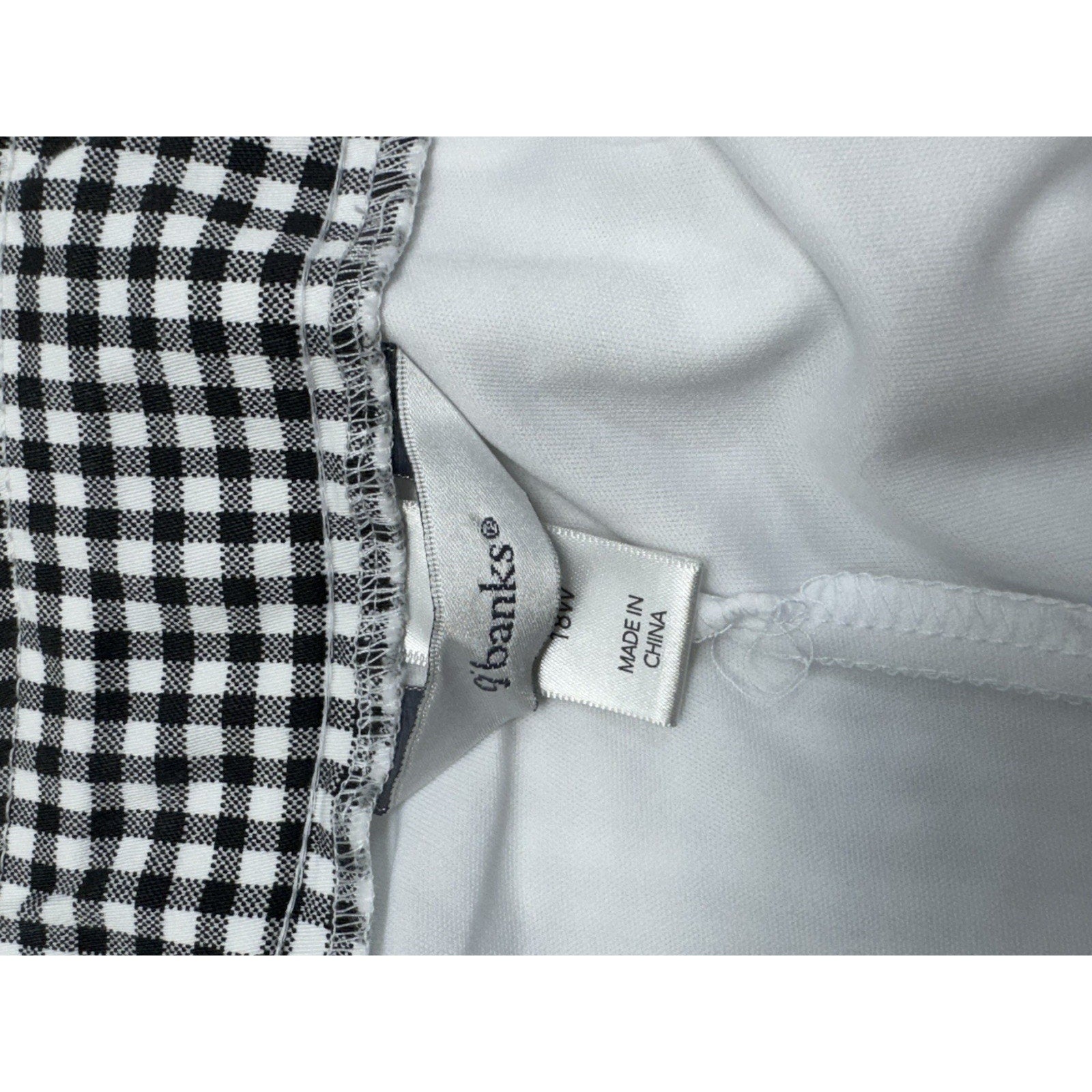 C J Banks Skort Black White Checks Women’s Size 18W Stretchy NWT