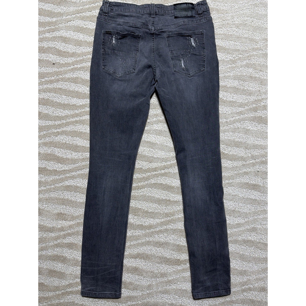 Serenede Men’s Distressed Skinny Stretch Denim Jeans Size 34x32