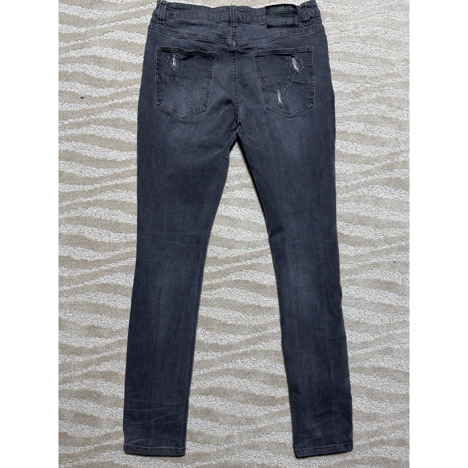 Serenede Men’s Distressed Skinny Stretch Denim Jeans Size 34x32