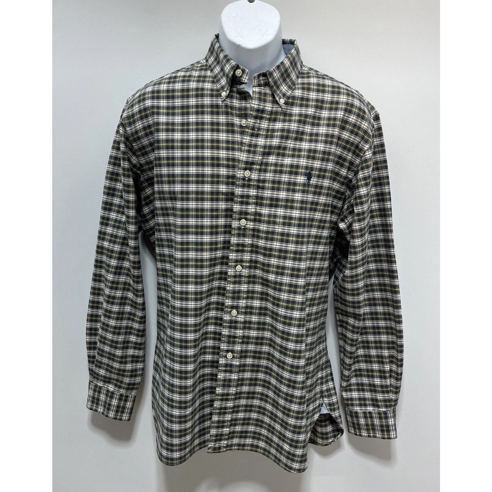 Polo Ralph Lauren Classic Fit Shirt Men L Plaid Pony Logo Long Sleeve Button