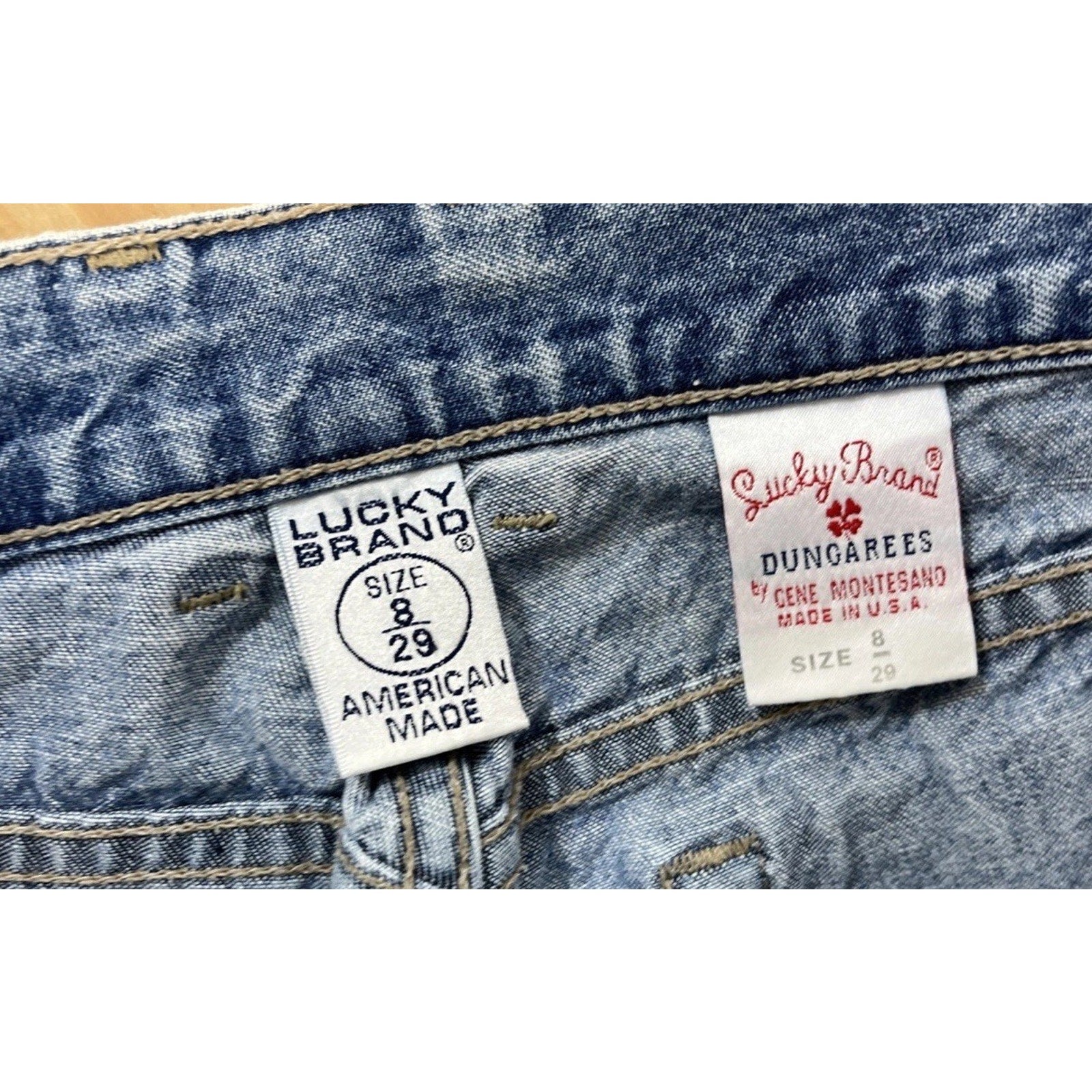 Vtg Lucky Brand Jeans Womens 8 Denim Peanut Pant Low Rise Flare Made In USA